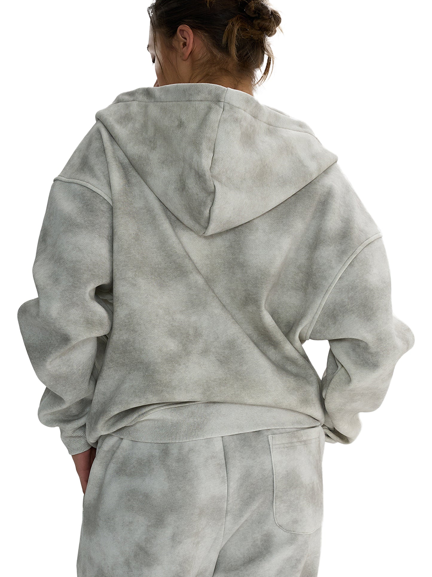 Christ Walk Dirty Washed Boxy Zip-up Fleece Hoodie