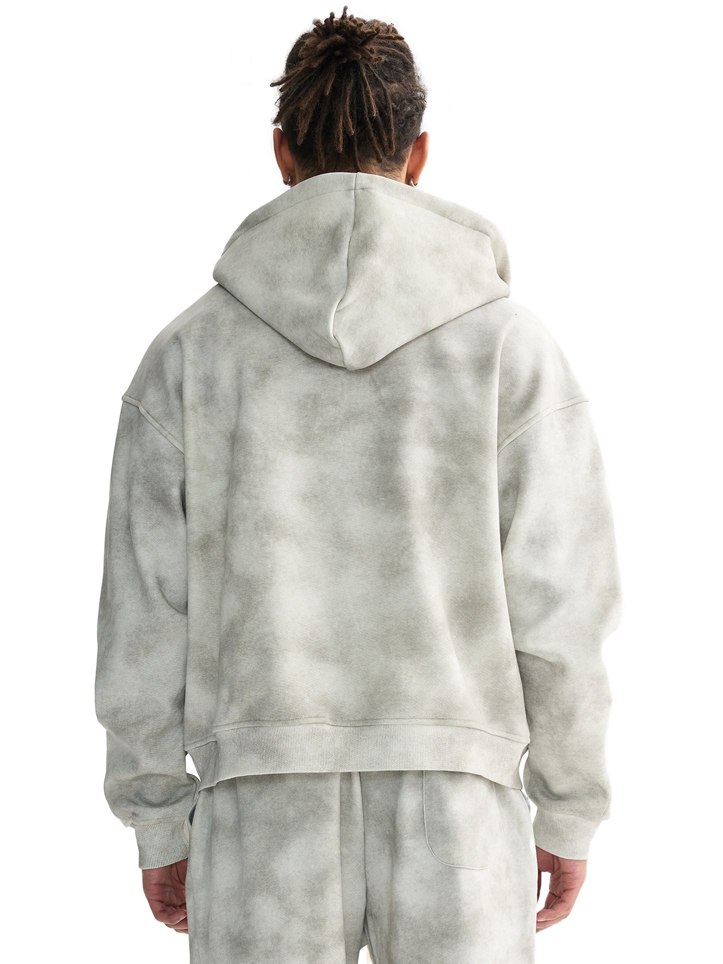 Christ Walk Dirty Washed Boxy Zip-up Fleece Hoodie