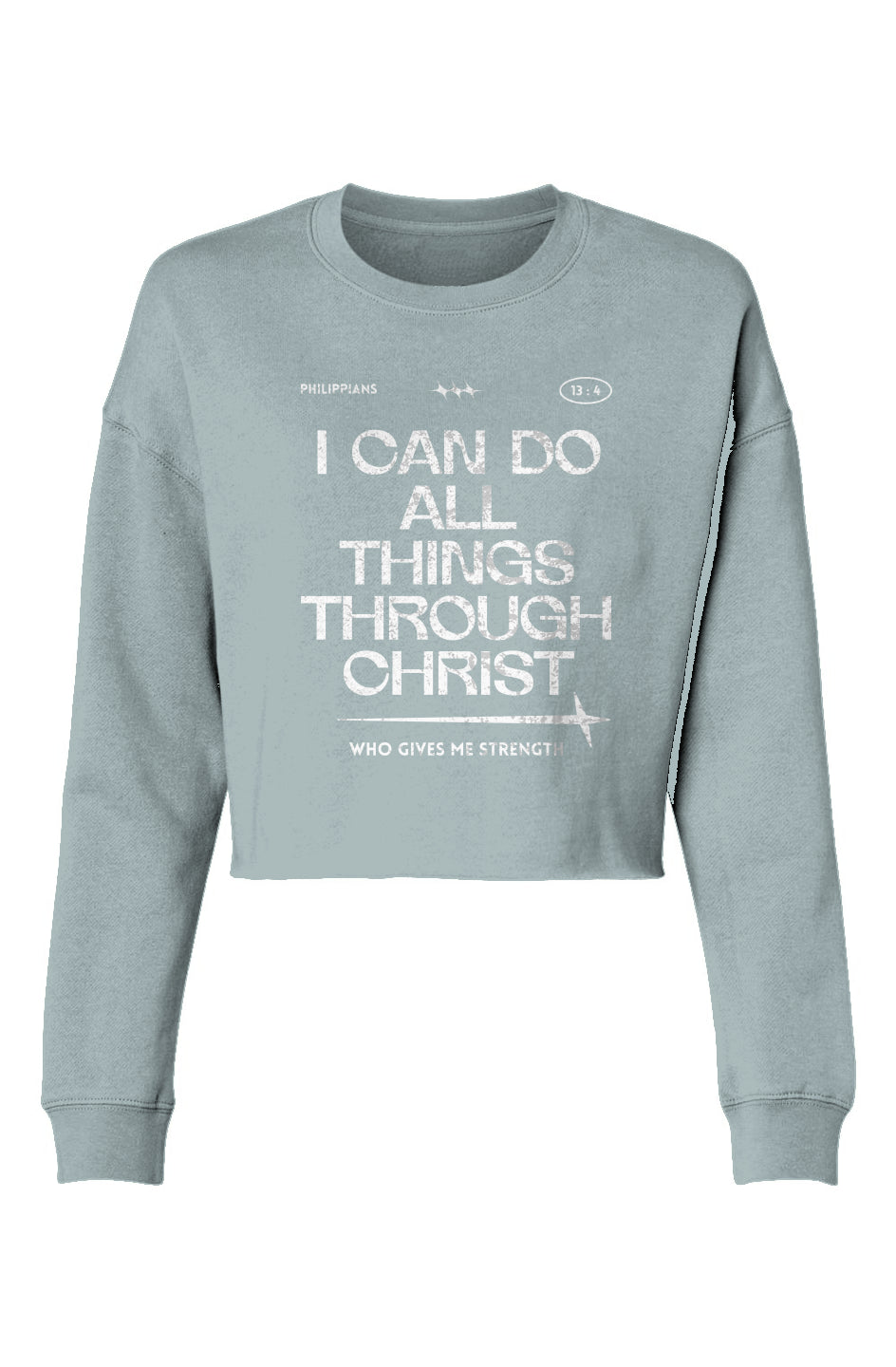 Strength Through Christ Lightweight Crewneck. (White Letters)