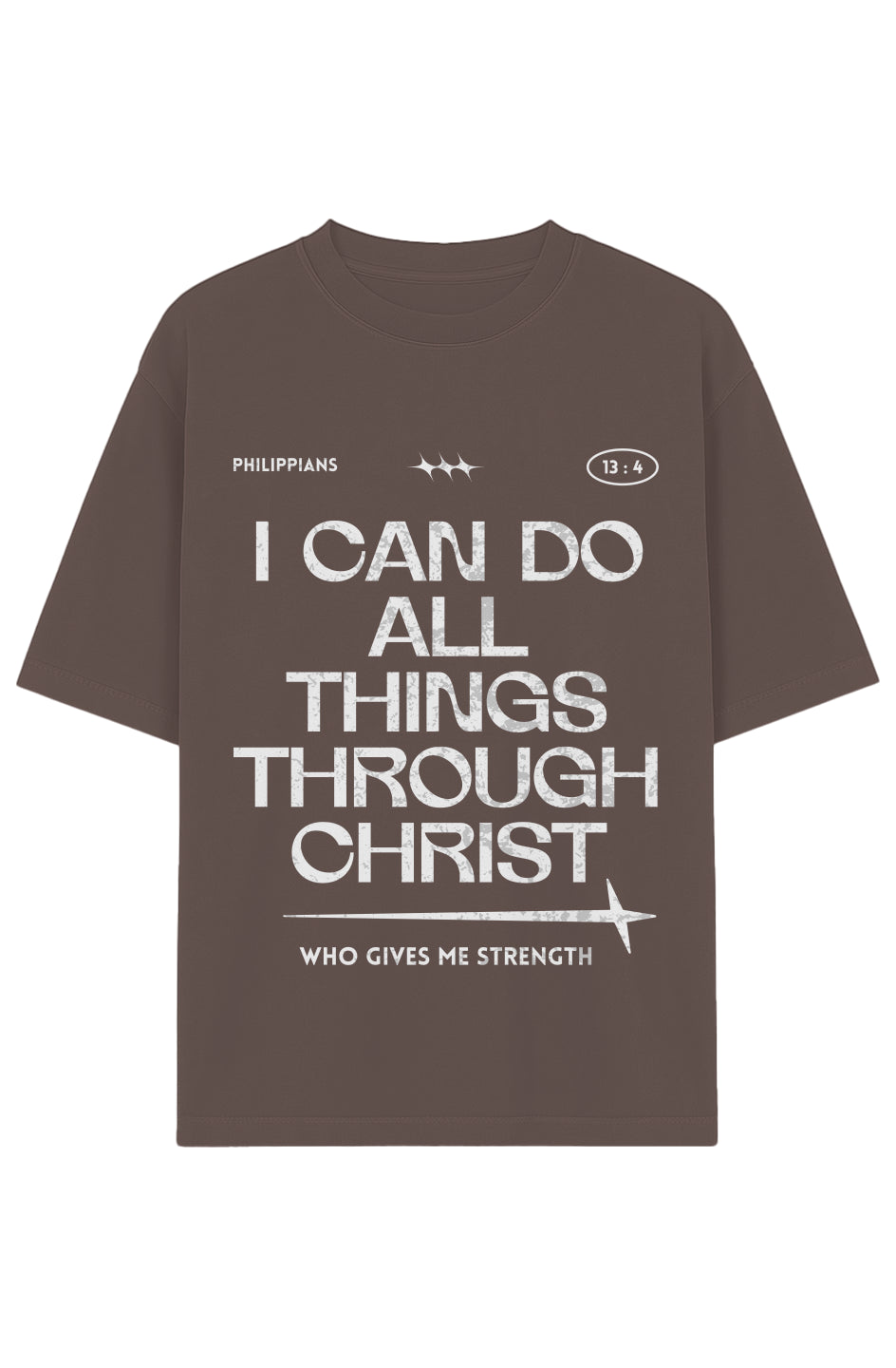 Strength In Christ Drop-Shoulder Tee (White Letters