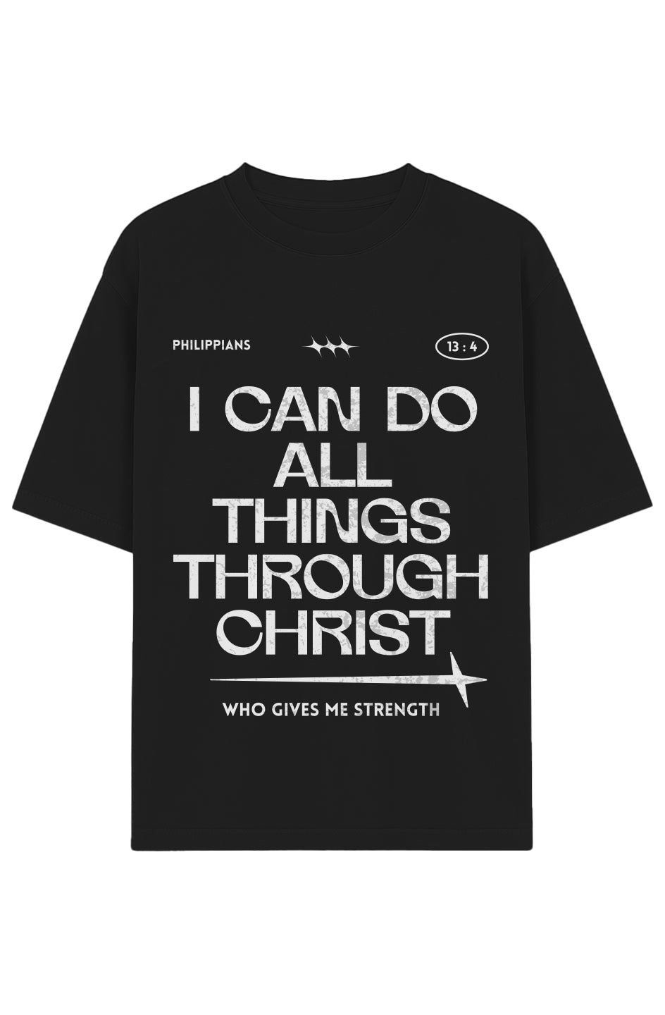 Strength In Christ Drop-Shoulder Tee (White Letters