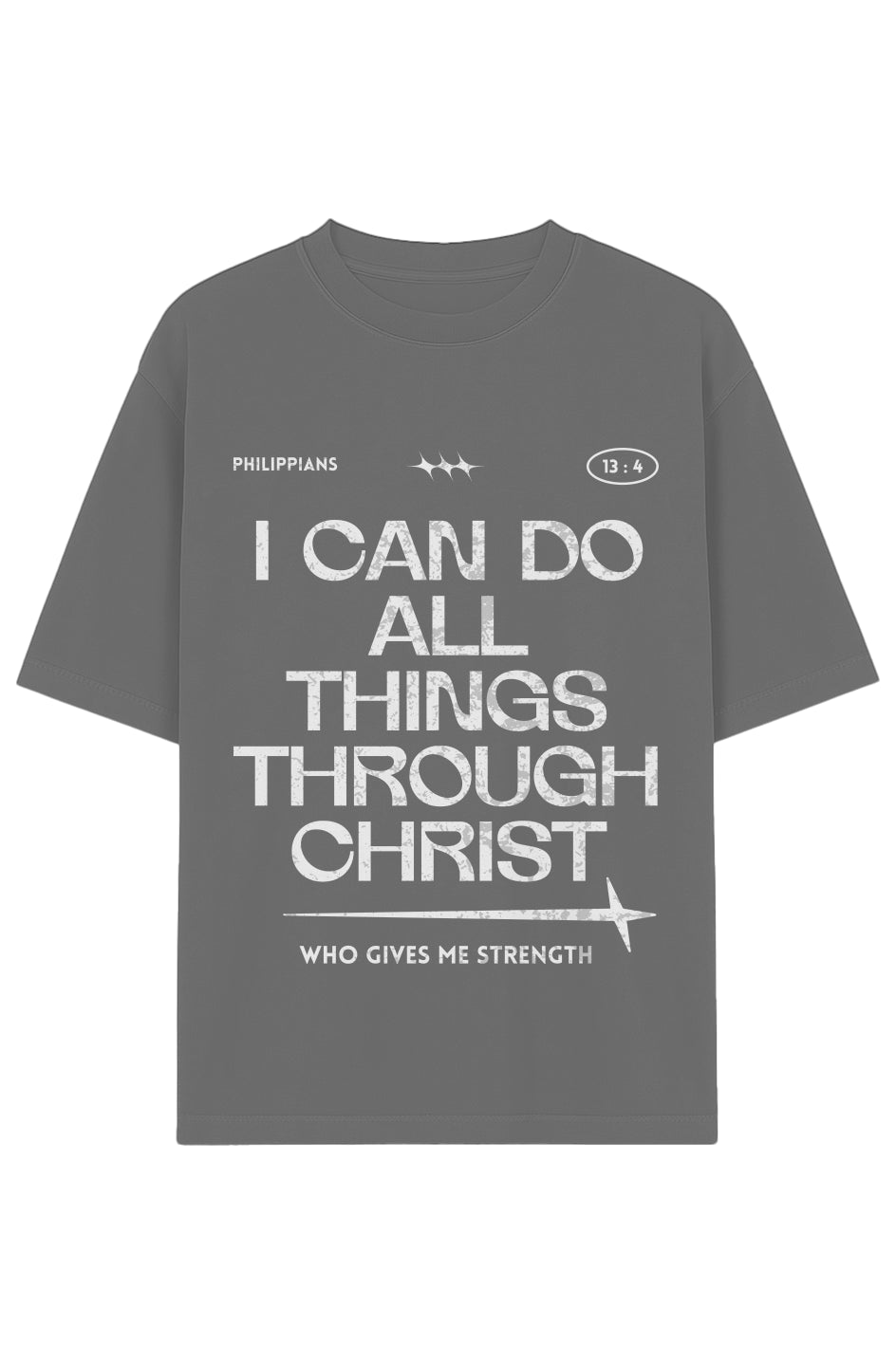 Strength In Christ Drop-Shoulder Tee (White Letters